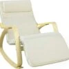Fauteuil À Bascule Avec Repose-pied Réglable Design Rocking Chair Fauteuil Relax Beige, Fst16-w
