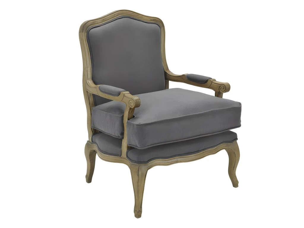 Fauteuil Bergère En Lin MAHAUX - Gris – Image 5