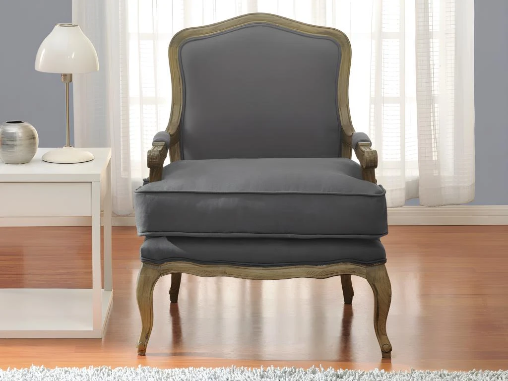 Fauteuil Bergère En Lin MAHAUX - Gris – Image 2