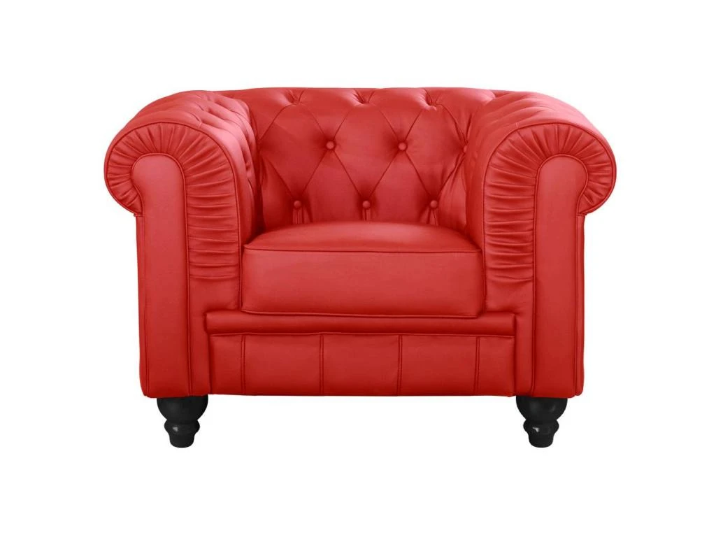 Grand Fauteuil Chesterfield Rouge