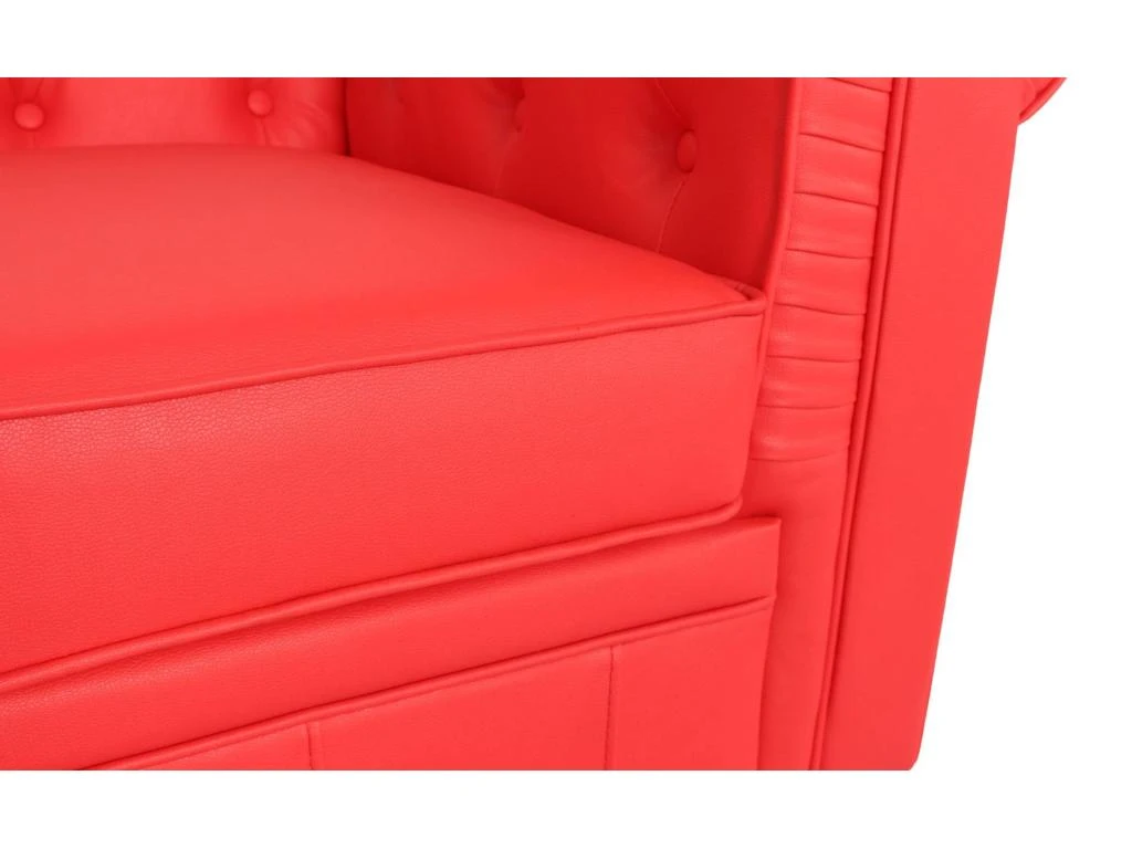 Grand Fauteuil Chesterfield Rouge – Image 5