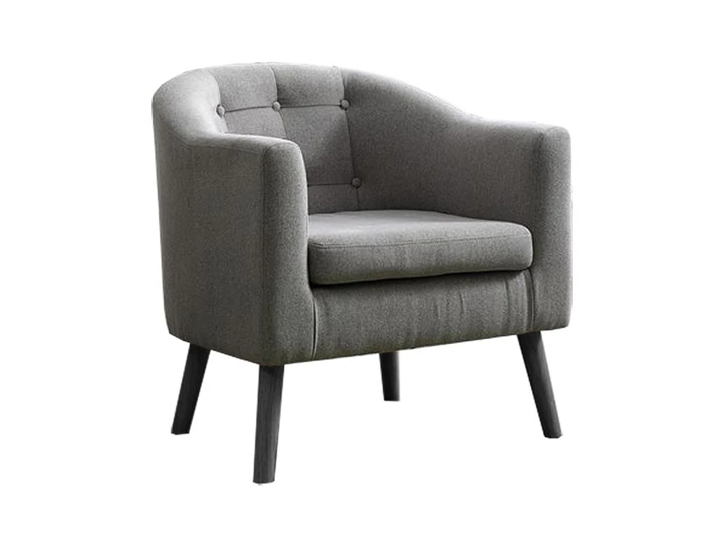 FauteuilSines(Pieds Noirs) 70X76X66Cm Gris - Venprodin