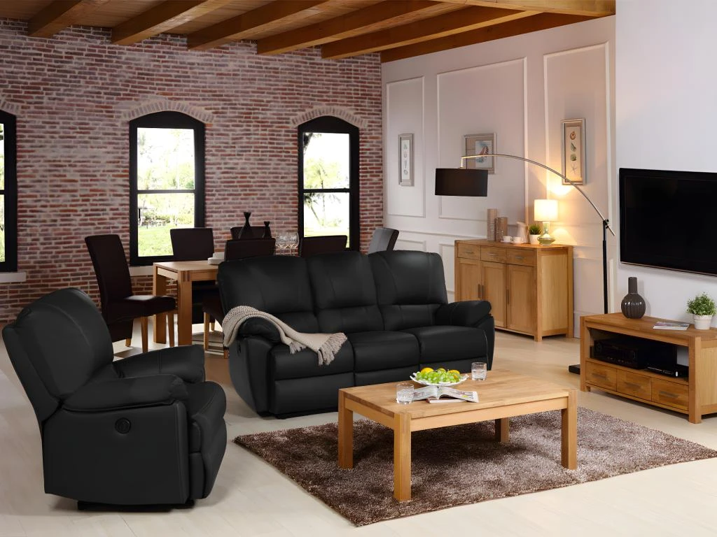 Fauteuil Relax électrique En Cuir MARCIS - Noir – Image 2