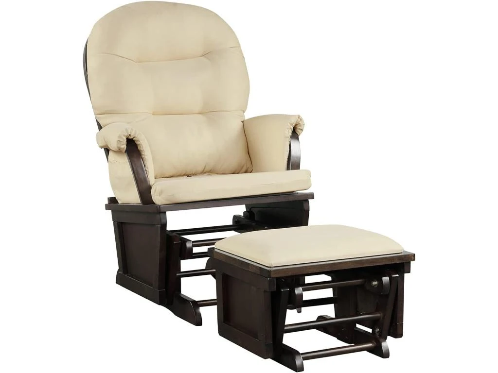 Fauteuil à Bascule Avec Repose-pieds, Coussin Amovible Idéal