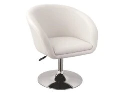 Fauteuil Siège Chaise Design Lounge Pivotant Cuir Synthétique Blanc 1109020