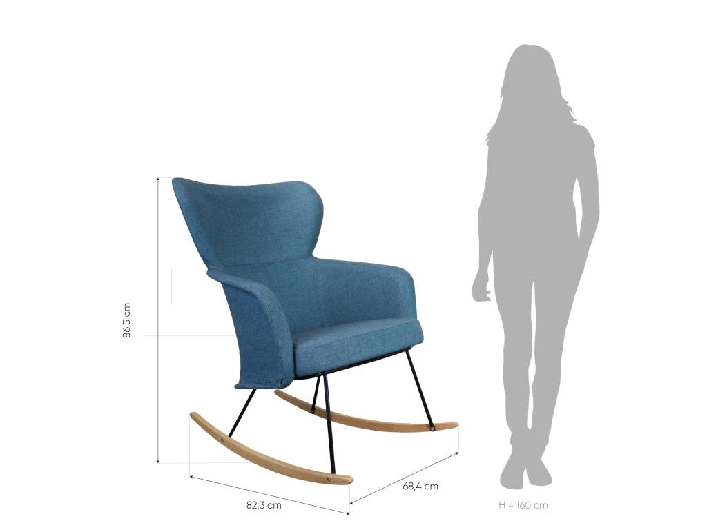 Chaise à Bascule Pärumm Kamil Aigue-Marine 68,5x82x86,5 Cm – Image 4