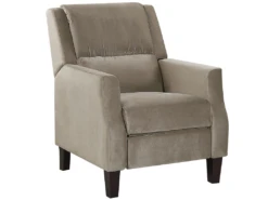 Fauteuil De Relaxation En Velours Beige Taupe EGERSUND
