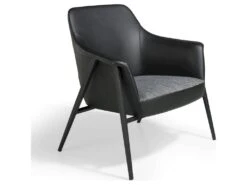 Fauteuil De Salle à Manger Rembourré En Tissu Et Similicuir Structure Acier