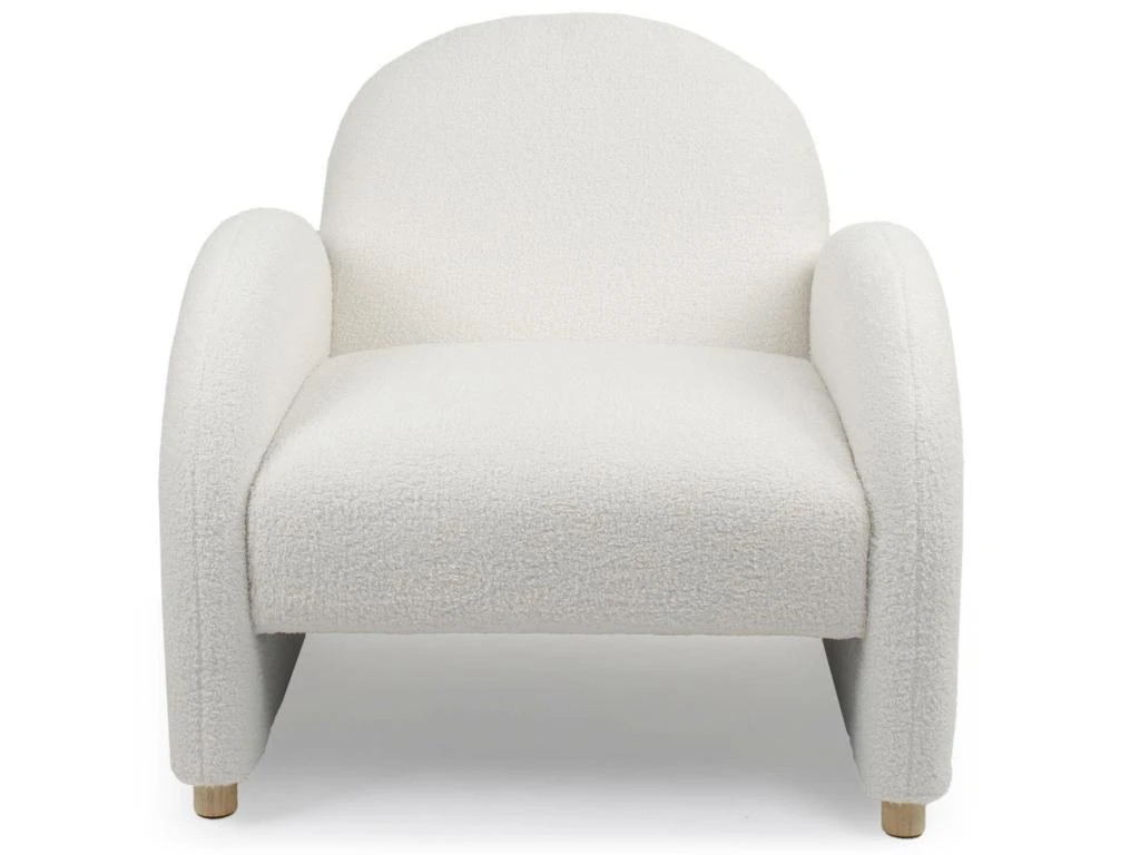 Fauteuil Club Bowie Tissu Bouclette Blanc – Image 2