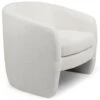 Fauteuil Arrondi Ferryl Tissu Bouclette Blanc