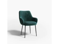 Lot De 2 Fauteuils Tissu Tramé Doux Blanc Pied Noir Mat