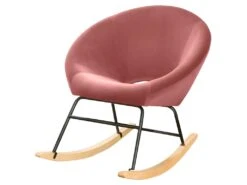 Fauteuil Ă Bascule Design Lisa - Couleurs - Velours Rose
