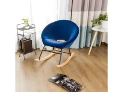 Fauteuil Ă Bascule Design Lisa - Couleurs - Velours Bleu