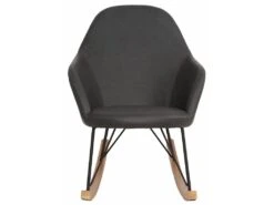 Chaise à Bascule En PU Gris