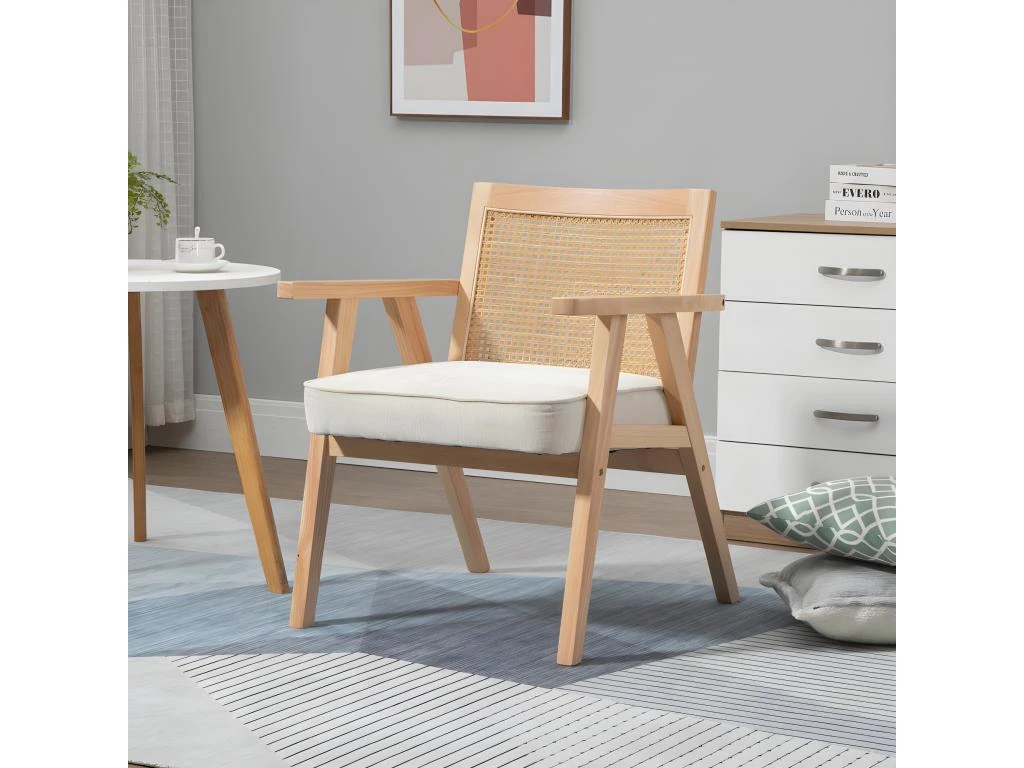 Fauteuil Cannage LARIDA Beige â Image 2