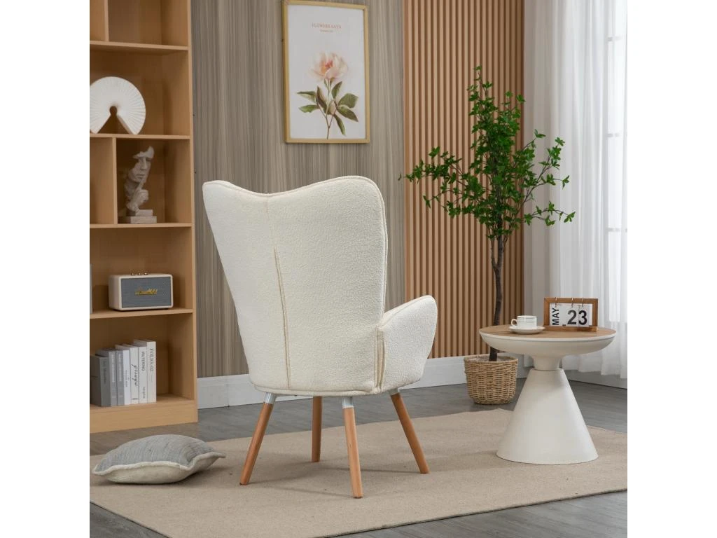 Fauteuil Relax Scandinave En Tissu Bouclette,kas â Image 3