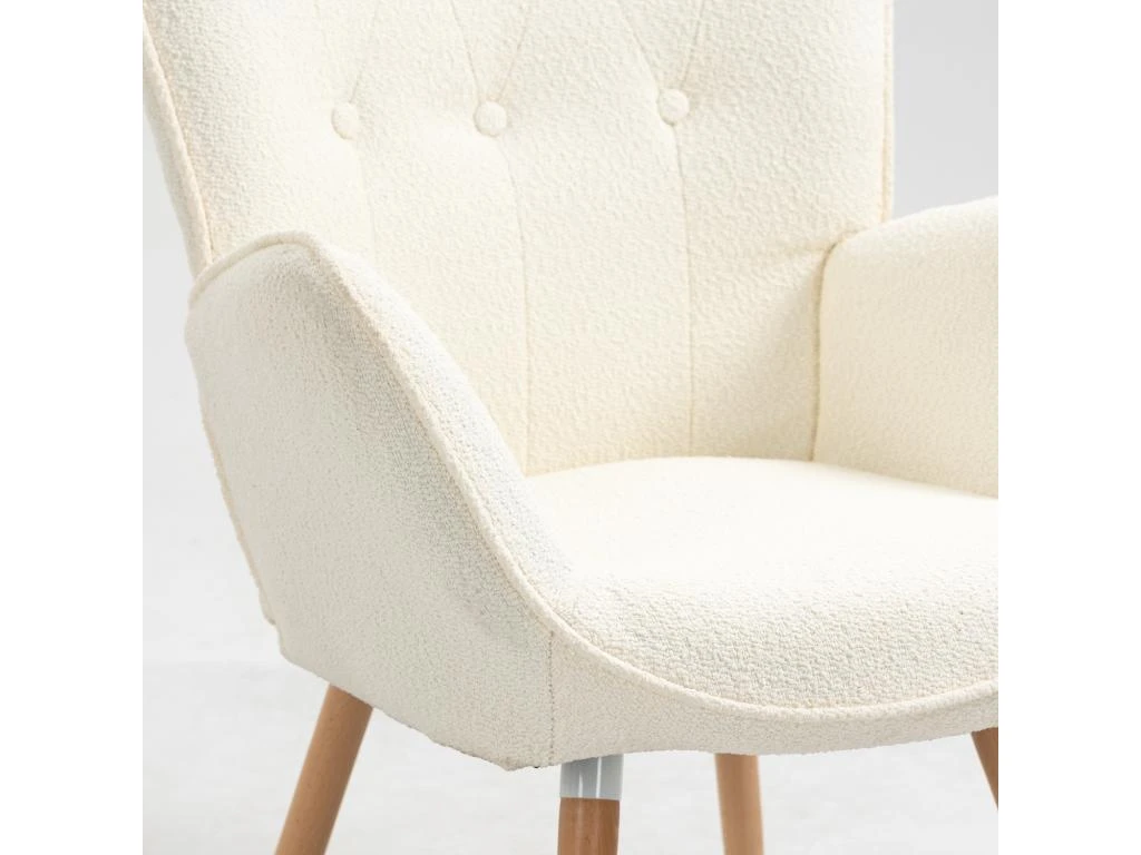 Fauteuil Relax Scandinave En Tissu Bouclette,kas â Image 4