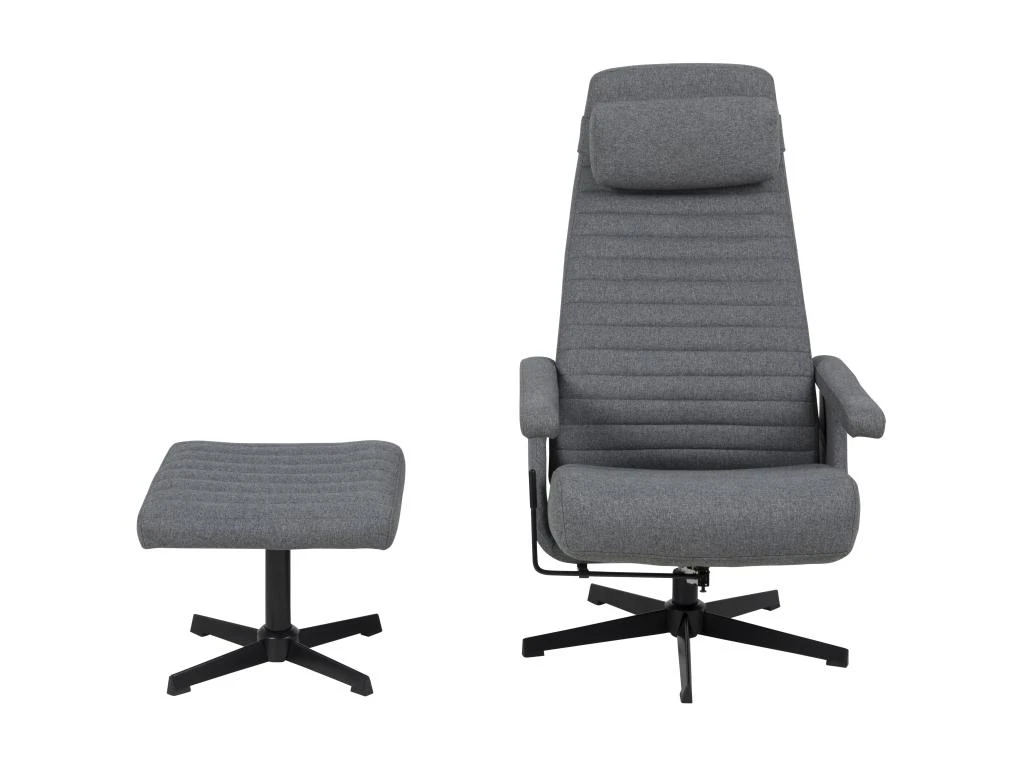 Trane Fauteuil Relax Avec Pied Pivotant Et Repose-pieds En Gris FoncĂ©. â Image 2