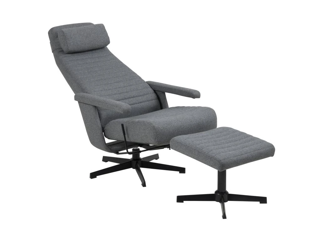 Trane Fauteuil Relax Avec Pied Pivotant Et Repose-pieds En Gris FoncĂ©. â Image 3