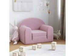 Canapé-lit Pour Enfants Rose Peluche Douce