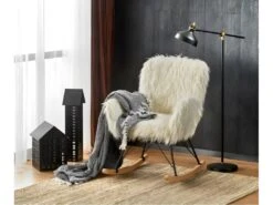 Fauteuil Ă Bascule En Tissu 72 X 94 X 100 Cm - CrĂšme