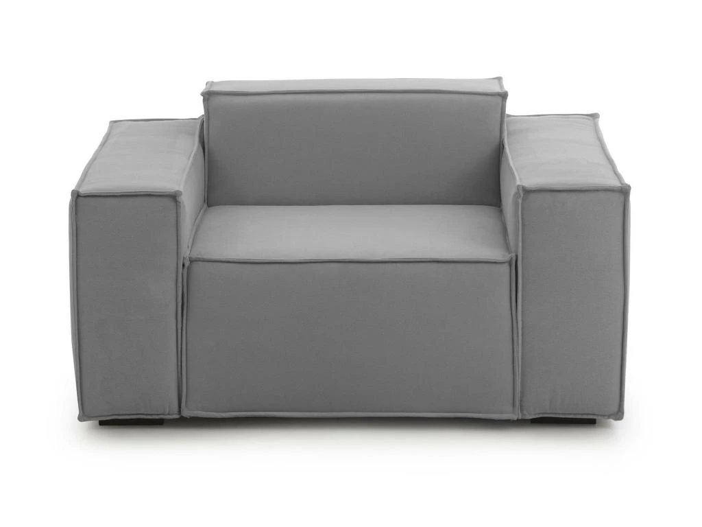 Chaise Longue Cristiana, Chaise Longue, 100% Made In Italy, Fauteuil Relax En Tissu RembourrĂ©, Cm 160x95h70, Gris â Image 3