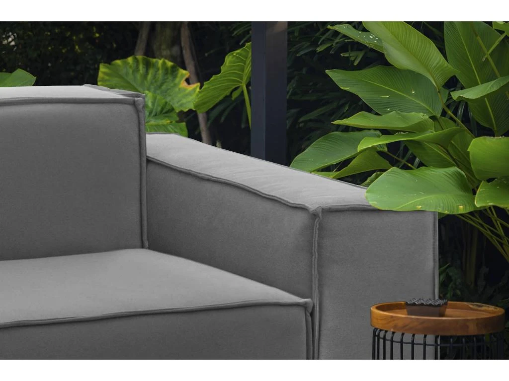 Chaise Longue Cristiana, Chaise Longue, 100% Made In Italy, Fauteuil Relax En Tissu RembourrĂ©, Cm 160x95h70, Gris â Image 4