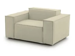 Chaise Longue Dbrogn, Chaise Longue, 100% Made In Italy, Fauteuil Relax En Tissu Rembourré, Cm 160x95h70, Beige