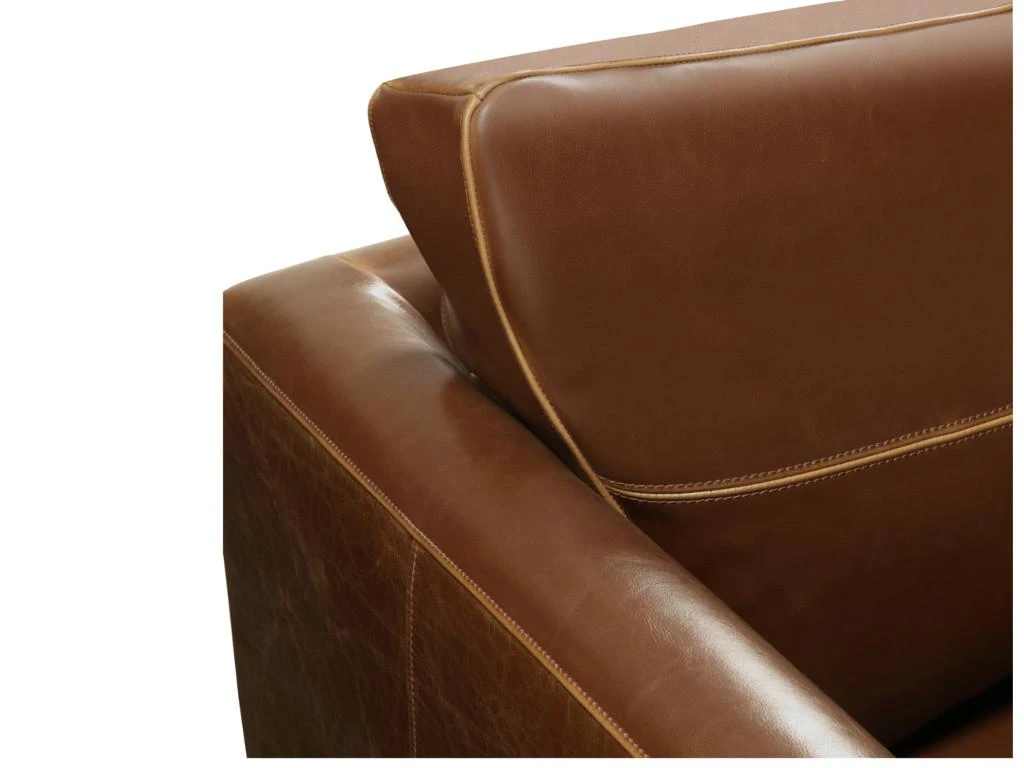 Fauteuil En Cuir Vieilli ALEGAN - Marron â Image 4