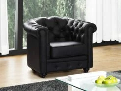 Fauteuil En Simili CHESTERFIELD - Noir
