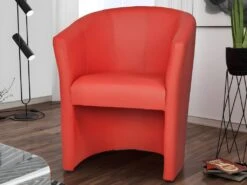 Fauteuil Cabriolet En Simili RANIN - Rouge