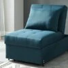 Fauteuil Convertible En Tissu LESNA - Bleu Canard
