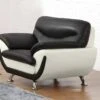 Fauteuil En Simili INDICE - Bicolore Noir Et Ivoire