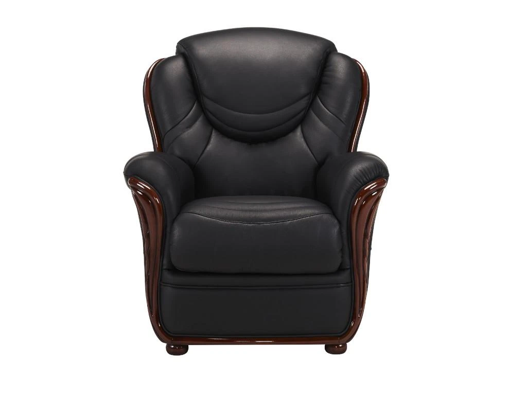 Fauteuil 100% Cuir De Buffle ADELAIDE - Noir – Image 2