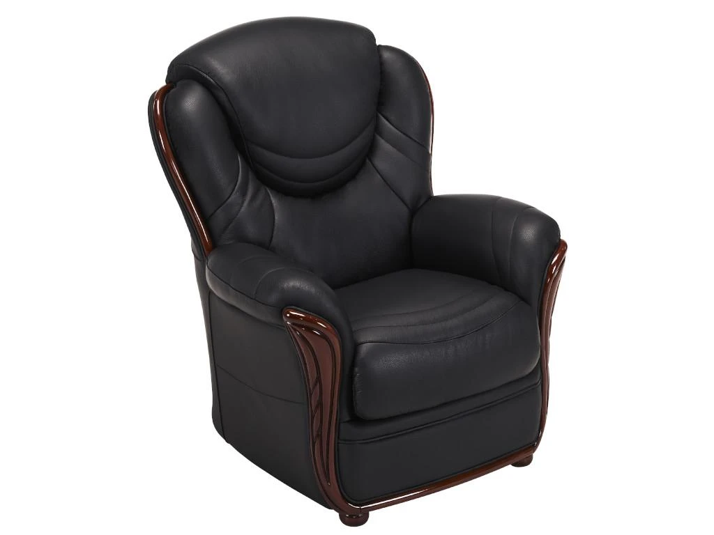 Fauteuil 100% Cuir De Buffle ADELAIDE - Noir