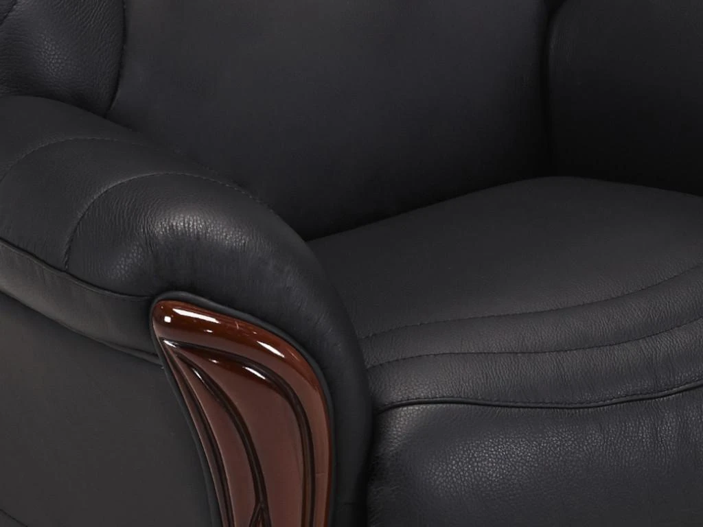 Fauteuil 100% Cuir De Buffle ADELAIDE - Noir – Image 3