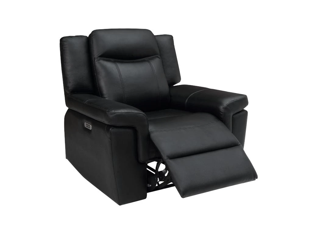Fauteuil Relax électrique En Cuir KENNETH - Noir – Image 6