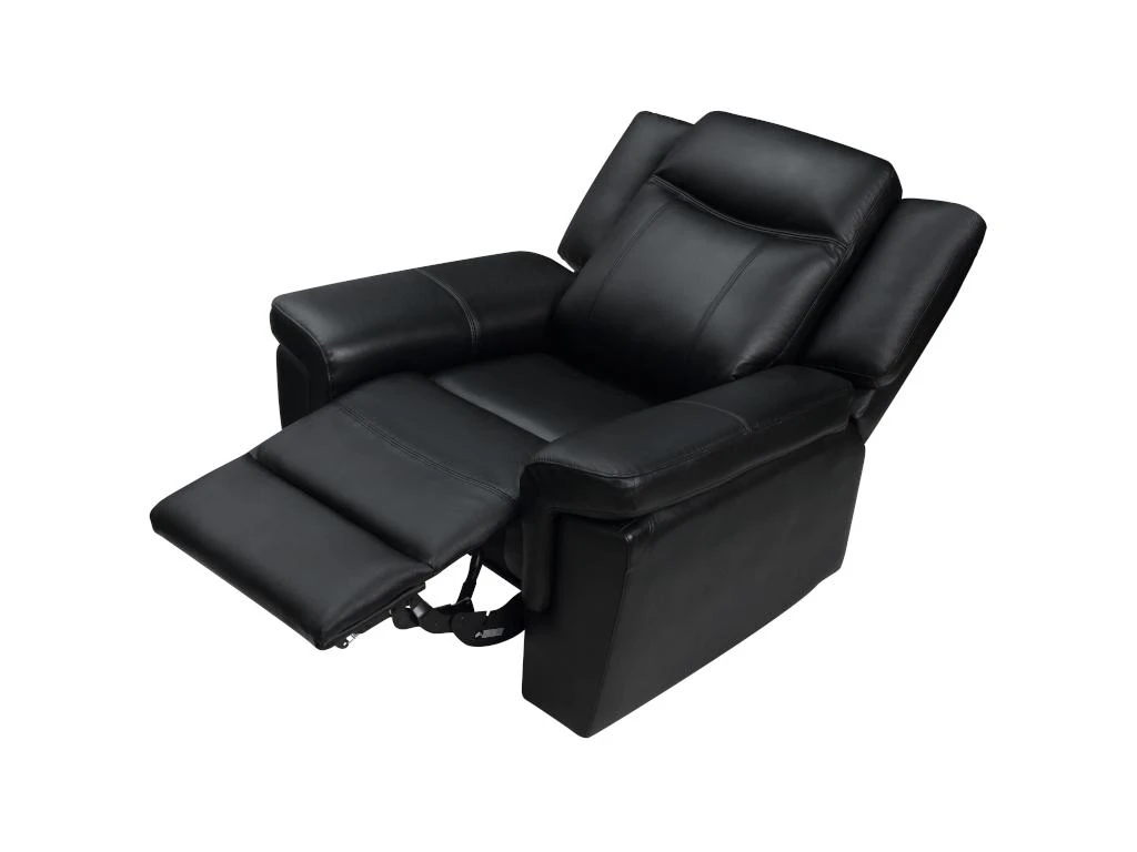 Fauteuil Relax électrique En Cuir KENNETH - Noir – Image 7