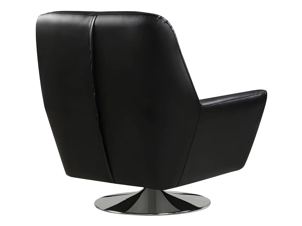 Fauteuil Pivotant En Cuir De Buffle ITHAQUE - Noir â Image 4