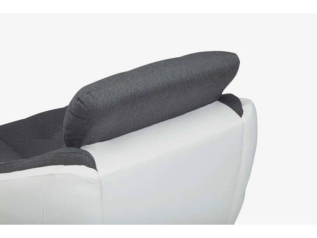 Fauteuil En Tissu Et Simili FAREZ - Bicolore Gris Et Blanc â Image 7