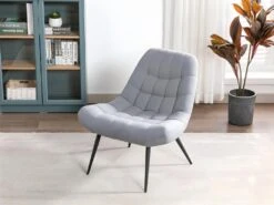 Fauteuil En Tissu Gris Clair ESENO