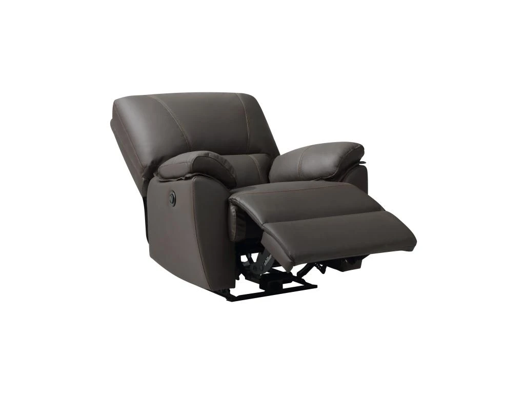 Fauteuil Relax électrique En Cuir MARCIS - Marron – Image 2