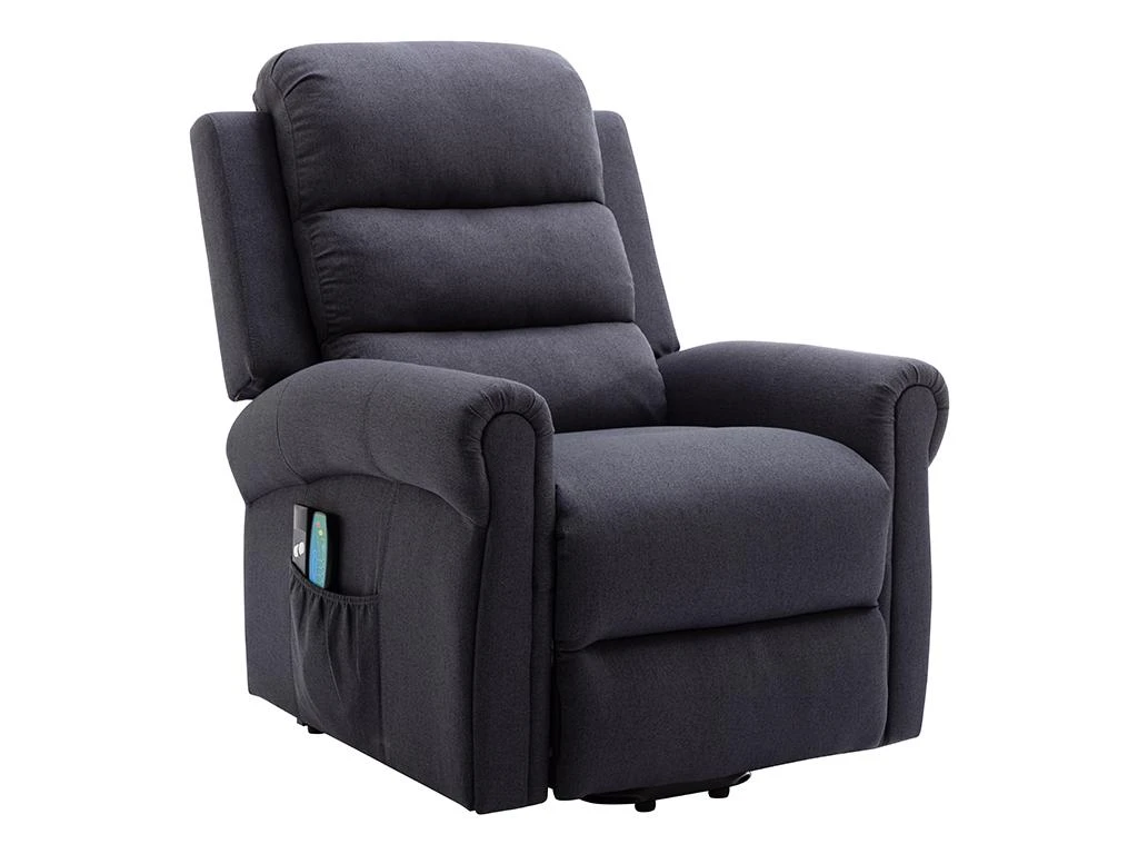 Fauteuil Massant En Tissu Avec Releveur électrique - Gris Anthracite - LOVARI – Image 2