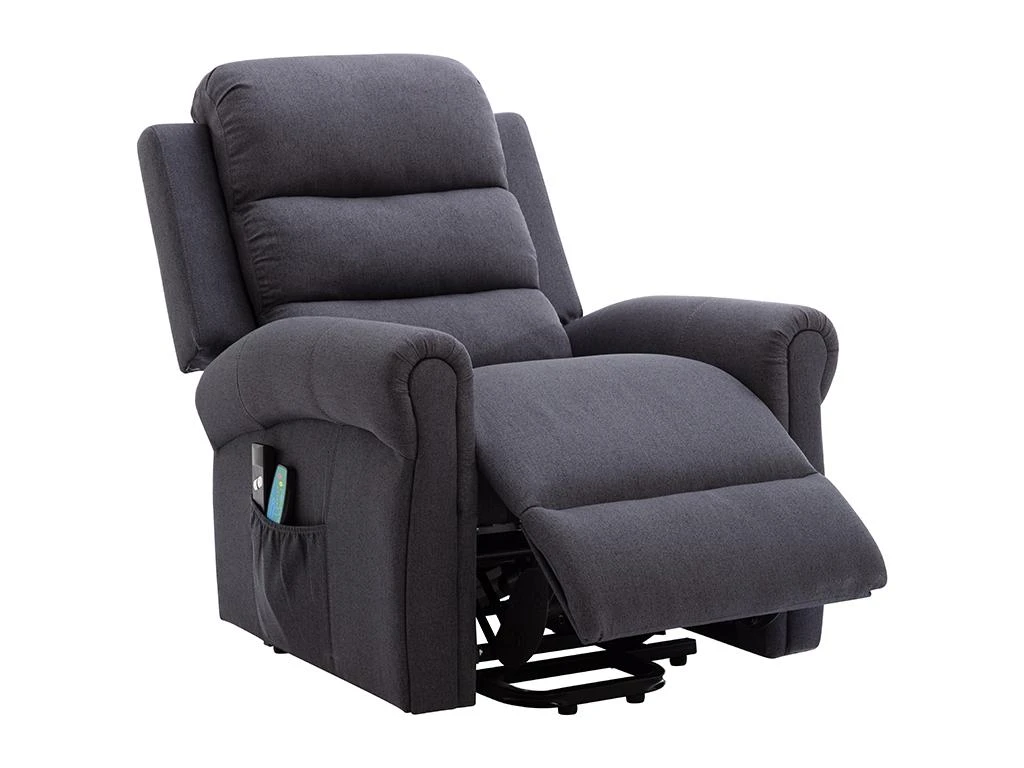 Fauteuil Massant En Tissu Avec Releveur électrique - Gris Anthracite - LOVARI – Image 3