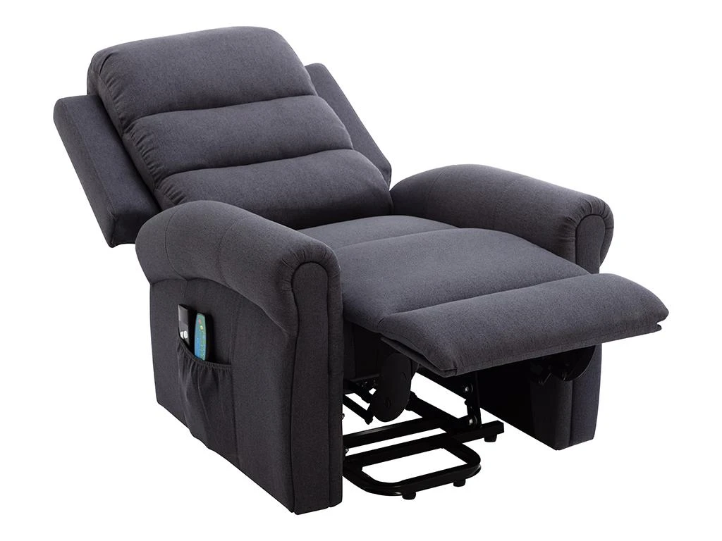 Fauteuil Massant En Tissu Avec Releveur électrique - Gris Anthracite - LOVARI – Image 4