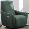 Fauteuil Relax électrique En Tissu Effet Cuir Vert Foncé TAODA
