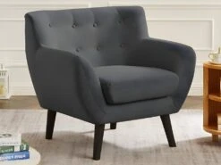 Fauteuil En Tissu Anthracite SERTI