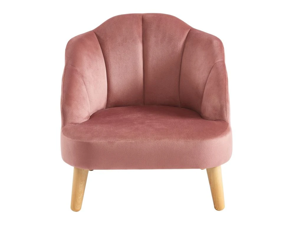 Fauteuil Pour Enfant En Velours Rose COBACA â Image 3