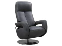 ROSARIO - Fauteuil Relax Electrique Cuir Gris Foncé