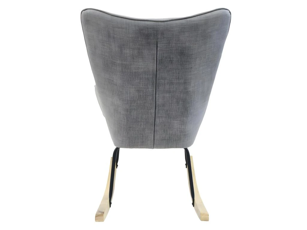 POHJA - Fauteuil à Bascule Gris Dossier Capitonné – Image 4